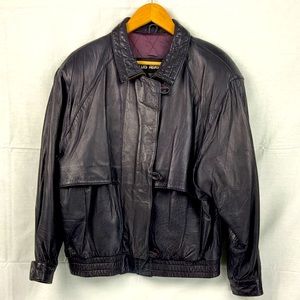 Luis Alvear Men’s Black-Purple Leather Jacket M